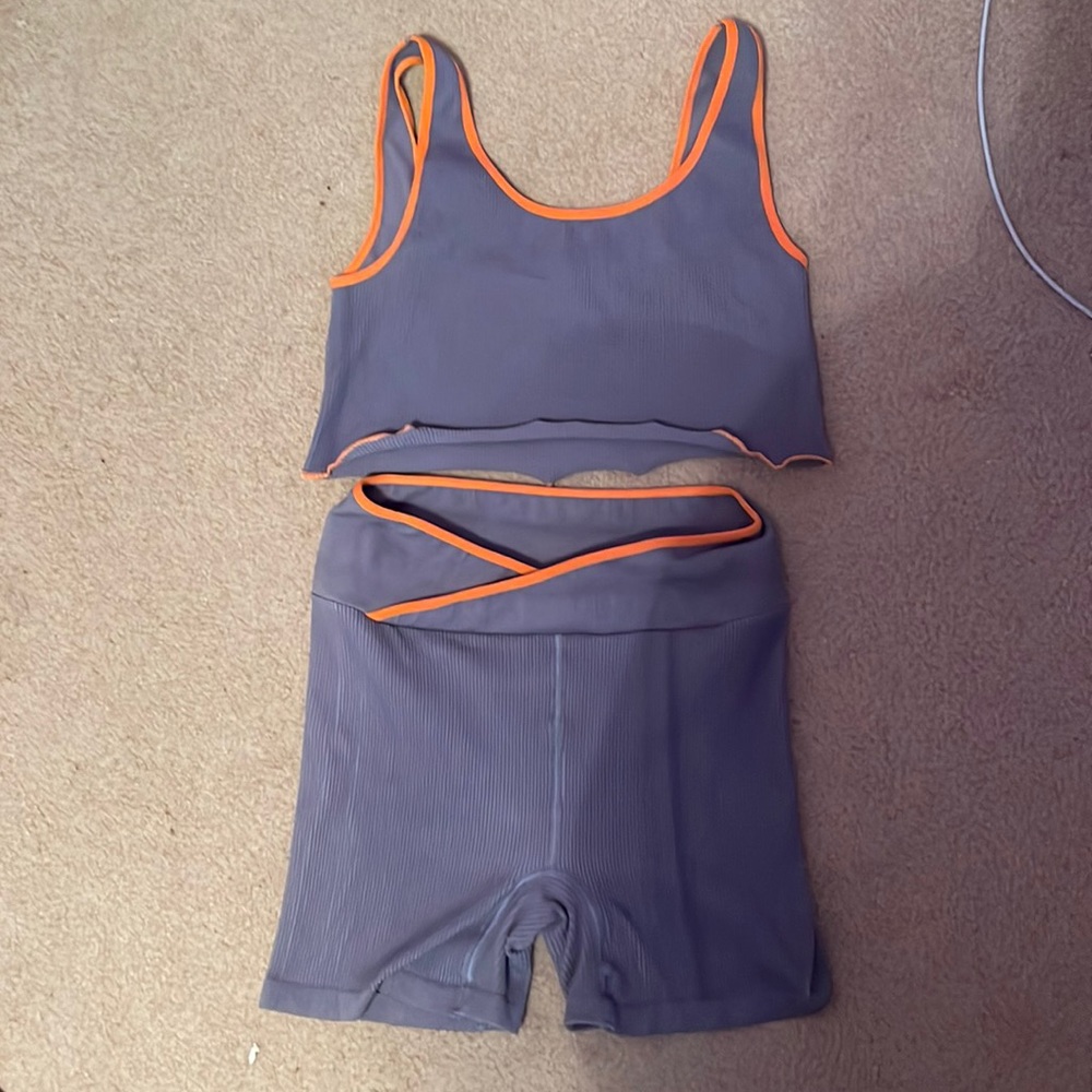 FP Movement by Free People Gray and Orange Workout Set